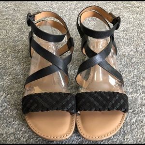 Franco Sarto Georgetta black wrap sandals Sz 8.5 M